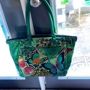 Leather Handpainted Anuschka tote
